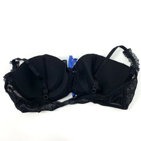 Frederick's Of Hollywood Bra Black Lace Floral Mesh Underwire Womens - Picture 4 of 7